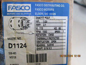Fasco Motor D1124 Evaporator Motor new