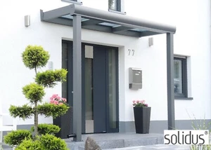 Aluminium Vordach +8mm VSG GLAS Haustür Überdachung Tür Terrassenüberdachung Alu - Bild 1 von 18