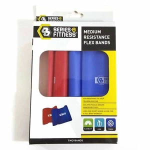 Resistance Flex Bands Medium Two Bands in One Package Red/Blue Fitness Work Out - Picture 1 of 5