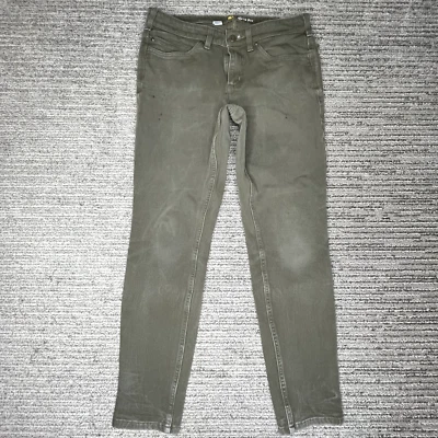 Jeans Carhartt talla 8 para mujer calce ajustado tiro medio trabajo verde denim Foto 1 de 4