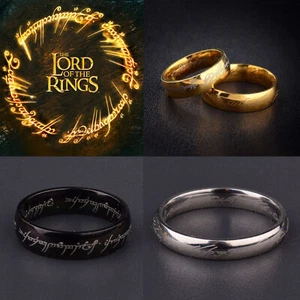 Gold The One Ring Stainless Steel Lord of the Rings Fashion Mens Rings Size 6-13 - Picture 1 of 23