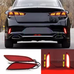 For Hyundai Sonata 2018 2019 LED Rear Fog Lights /Brake Lights /Turn Lights 2PCS - Foto 1 di 10