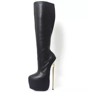 Super high heel platform boot stiletto 22cm extreme metal heel 8" UK3-13 EU36-46 - Picture 1 of 10