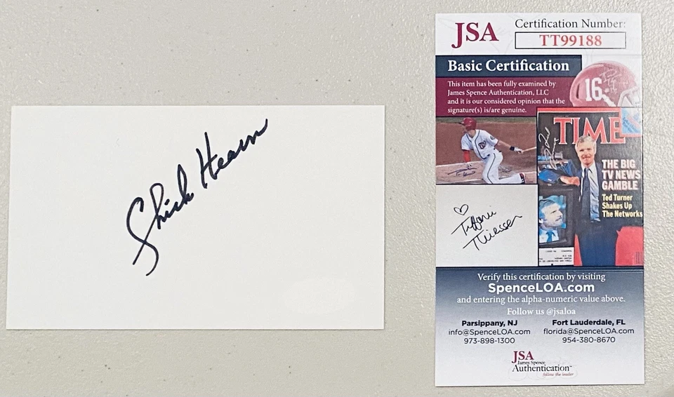 Chick Hearn Signed Autographed 3x5 Card JSA HOF Los Angeles Lakers Announcer - Image 1 of 1