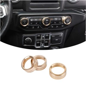 Gold Radio/screen climate controls Ring Trim for Jeep Wrangler JL JT Accessories - Picture 1 of 11