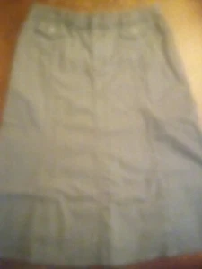Christopher & Banks Long Light Wash Denim Jean Skirt Size 8 Army Green - Picture 1 of 10