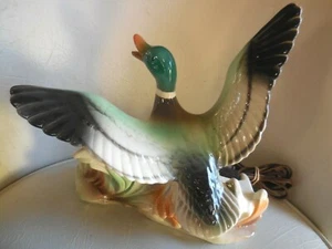 Vintage Ceramic Duck figurine dated 1964 TV Light Lamp  signed Lane & Co #MI - Picture 1 of 10
