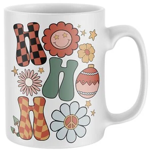 Floral Ho Ho Ho Christmas Mug Flowers Gardening Mugs Festive Decor Gift - Picture 1 of 4