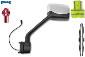 Heated Hood Mirror Chrome Left Driver Side Kenworth T680 2022+ New Next Gen - Picture 1 of 8