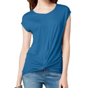 INC International Concepts XXL NEU DAMEN T-Shirt Twist Knoten vorne blau Oberteil - Bild 1 von 5