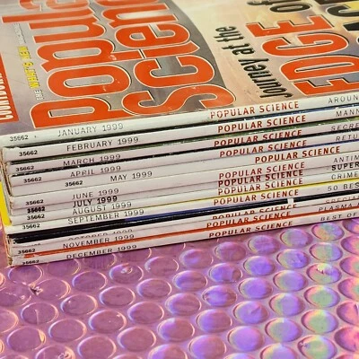 1999 Popular Science Magazine Lot Complete Full Year Y2K Vintage Print Ads VTG - Image 1 of 4
