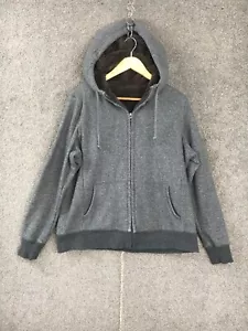 Uniqlo hoodie jacket size XL grey long sleeve zip up cotton sherpa winter warmer - Picture 1 of 22