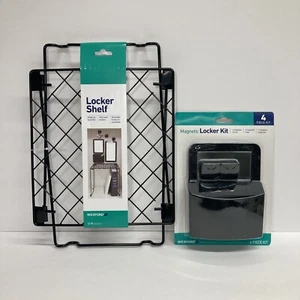 Wexford 2 Lot 4 Piece Magnetic Locker Kit Black/ Shelf 12” - Picture 1 of 2