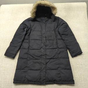 LL Bean Parka Goose Down Jacket Womens L Removable Hood Faux Fur Quilted 0 BCU6 - Picture 1 of 16