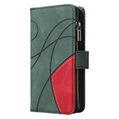 For iPhone 16 15 14 13 12 Pro Max  Magnetic Leather Case Multi-Card Wallet Zip - Image 1 of 4