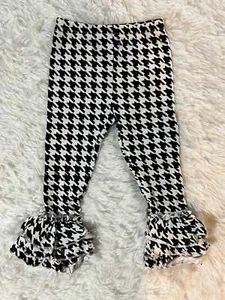 Houndstooth Truffle Triple Ruffle Legging - Picture 1 of 1