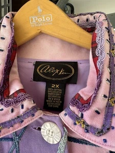 Vintage ALEX KEN 2x Embroidery Flower Lace Sequin Boho Paisley Blazer - Picture 1 of 8