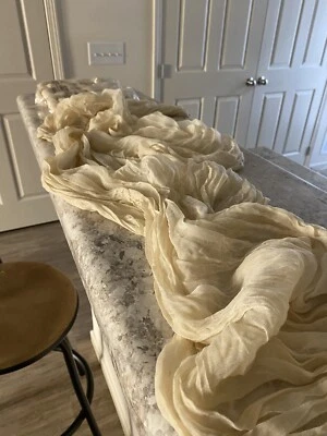 Gauze Cheesecloth Table Runner Wedding  Runner 35 x 120 Inc Beige Table Runner - Image 1 of 4