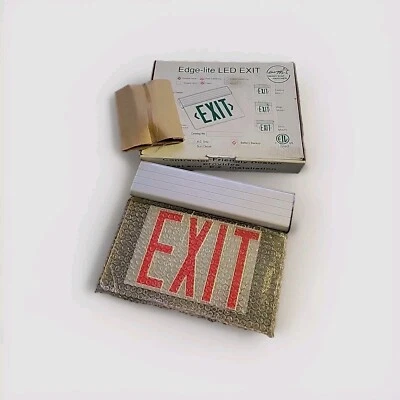 Lithonia lighting led exit sign Red Double Sided Clear Battery Backup Energy 120 - Image 1 of 4