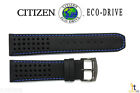 Citizen Eco Drive Ca0467 03E 23Mm Black Leather Watch Band W Blue Stitching