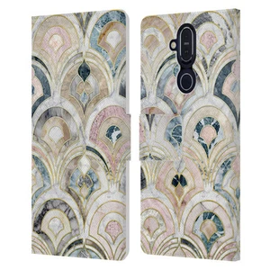 MICKLYN LE FEUVRE MARBLE PATTERNS LEATHER BOOK CASE FOR MICROSOFT NOKIA PHONES - Picture 1 of 19