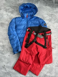 Bogner Fire+Ice Ski Suit Down Jacket And Ski Pants Red/Blue Size M Mens - Picture 1 of 24