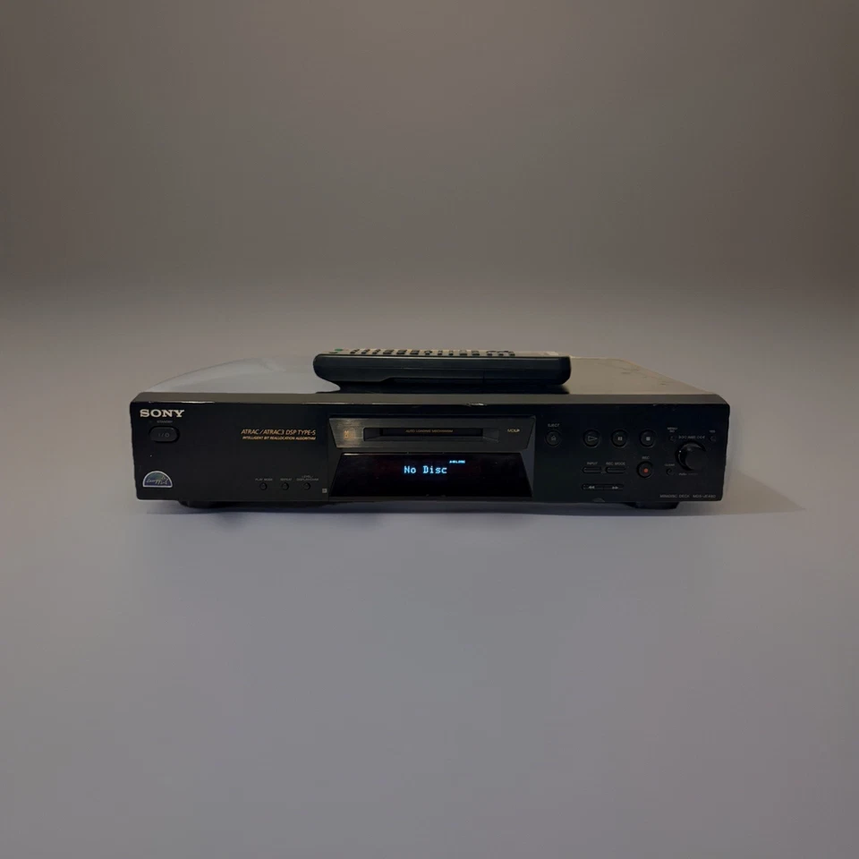Gravador/player Sony MDS-JE480 MiniDisc Deck. Controle remoto testado e funciona incluído - Imagem 1 de 4