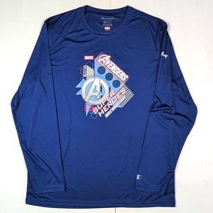 Camicia Champion RunDisney Marvel Avengers uomo L blu manica lunga 2016 doppia asciugatura - Foto 1 di 11