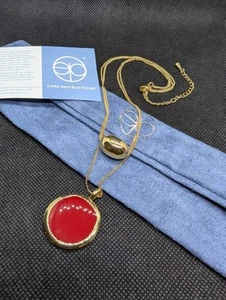 Emma Page Double Layer Gold Tone Pendulum Necklace. As New Condition .Ep19 - Picture 1 of 4