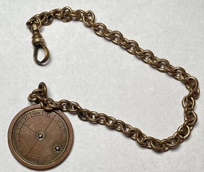 Reloj Antiguo Llavero Zodiaco En 1853 Centavo Grande Con Cadena ¡Increíblemente Genial! Foto 1 de 2