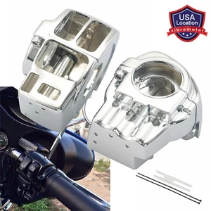 Chrome Hand Control Switch Housing Cover For Harley Touring FLHT FLHR FLTR 96-13 - Picture 1 of 14