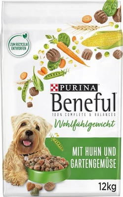 Beneful Wohlfühlgewicht Hundefutter trocken, mit Huhn und Gartengemüse,1 x 12kg - Bild 1 von 4