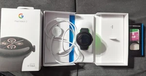 Google Pixel Watch 2 Matte Black with Obsidian Active Band WiFi And Cases - Zdjęcie 1 z 4