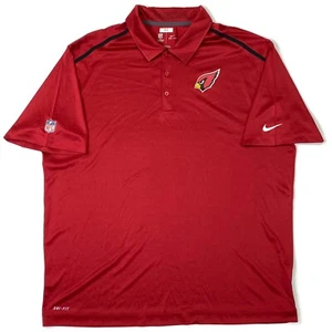 Nike NFL Football On Field Arizona Cardinals Polo Shirt Mens Sz 2XL Red Dri-Fit - Picture 1 of 9