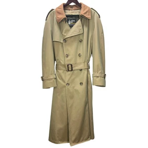 Vintage London Fog Herren 44R hellbraun Brentwood 80 Trenchcoat gefüttert USA Made Mängel - Bild 1 von 24