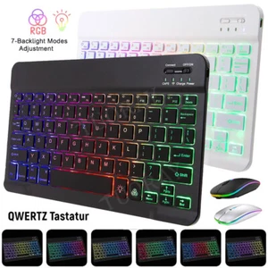 QWERTZ Beleuchtet Tastatur Maus für Xiaomi Pad 5 /6 Pro /7 Pro Redmi Pad SE 11 - Bild 1 von 45