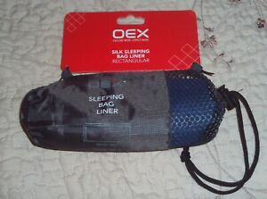 Oex Silk Sleeping Bag Liner - Rectangular - Navy - New