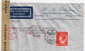 Batavia-Centrum, Dutch East Indies to San Fran., Ca 1941 Trans-Pacific (C4987) - Picture 1 of 1