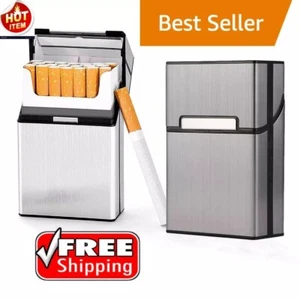 Paquete de 2 Estuche para Cigarrillos Magnético Aluminio Cepillado King Size 20 Capacidad 85mm - Imagen 1 de 7