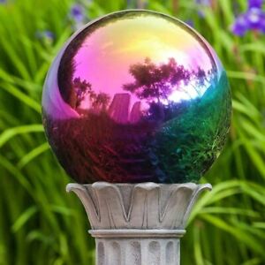 3Pcs Stainless Steel Rainbow Mirror Polished Reflective Gazing Globe Garden Ball