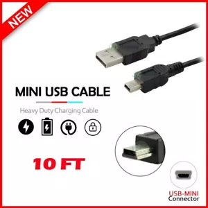 10FT USB CAMERA CABLE CORD USB 2.0 HIGH SPEED TYPE A MALE TO MINI-B 5P MALE - Picture 1 of 5