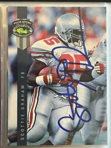 1992 Classic Four Sport Draft Pick Scottie Graham #124 Signed AUTO CARD - Picture 1 of 2
