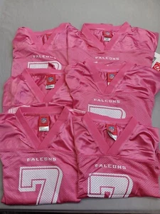 6 Atlanta Falcons Michael Vick #7 Youth Pink Reebok Jersey NWT Various Size Lot - Picture 1 of 9