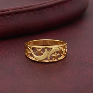 Dainty Moon and Star Ring - Minimalist Stacking Ring - New Year Christmas Ring - Picture 1 of 4