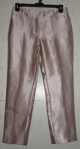 NEU ANN TAYLOR SIGNATURE GLÄNZENDE BEIGE DAMENHOSE HOSE MIT TASCHEN GRÖSSE 6 - Bild 1 von 3
