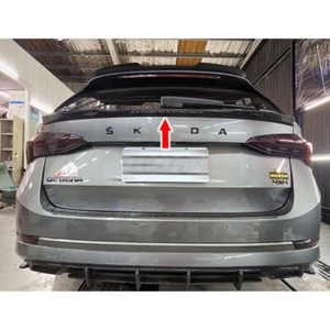 Matte Black Fits For 19-24 Skoda Octavia Combi MK4 V Rear Trunk Middle Spoiler - Picture 1 of 11