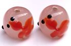 10pcs exquisite handmade Lampwork glass beads orange fish   13*15mm