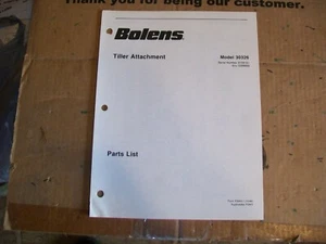 1984 Bolens Tiller Attachment Model 30326 Parts List - Picture 1 of 3