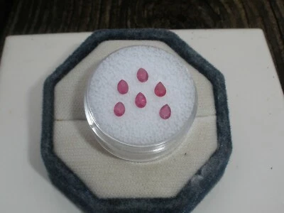6 Ruby Pear Loose Faceted Natural Gems 4x3mm each - Image 1 of 4