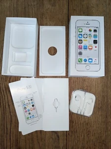 White iPhone 5S - BOX ONLY W/NEW Earbuds - NO PHONE! GREAT DISPLAY COLLECTIBLE! - Picture 1 of 4